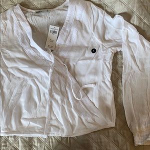 Hollister Tie Front Long Sleeve Top